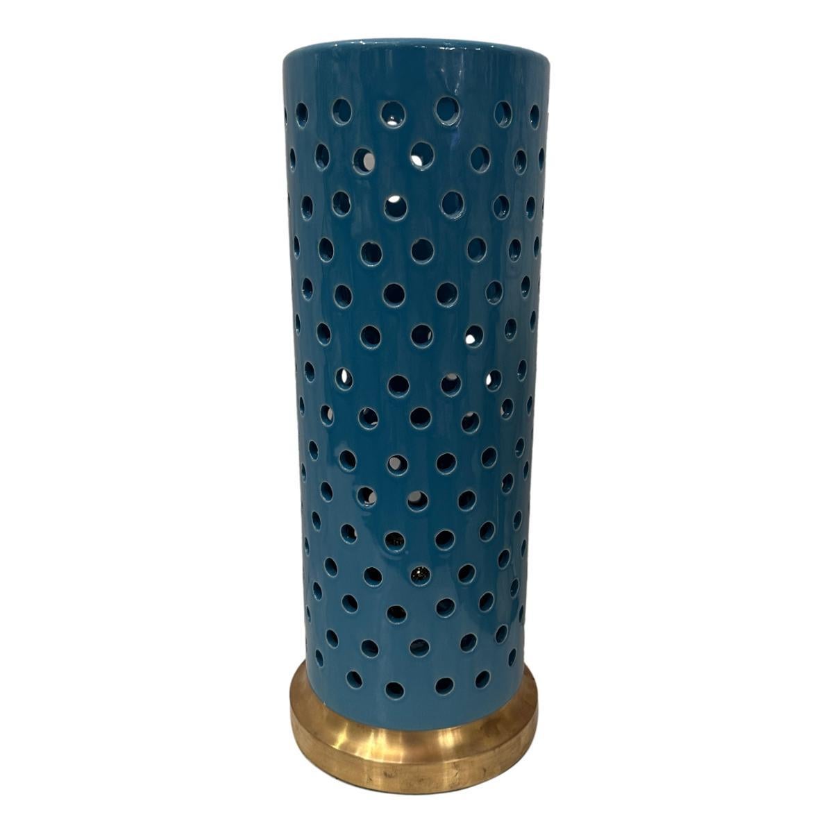 Late 20th Century Italian Pierced Porcelain Lamp For Sale