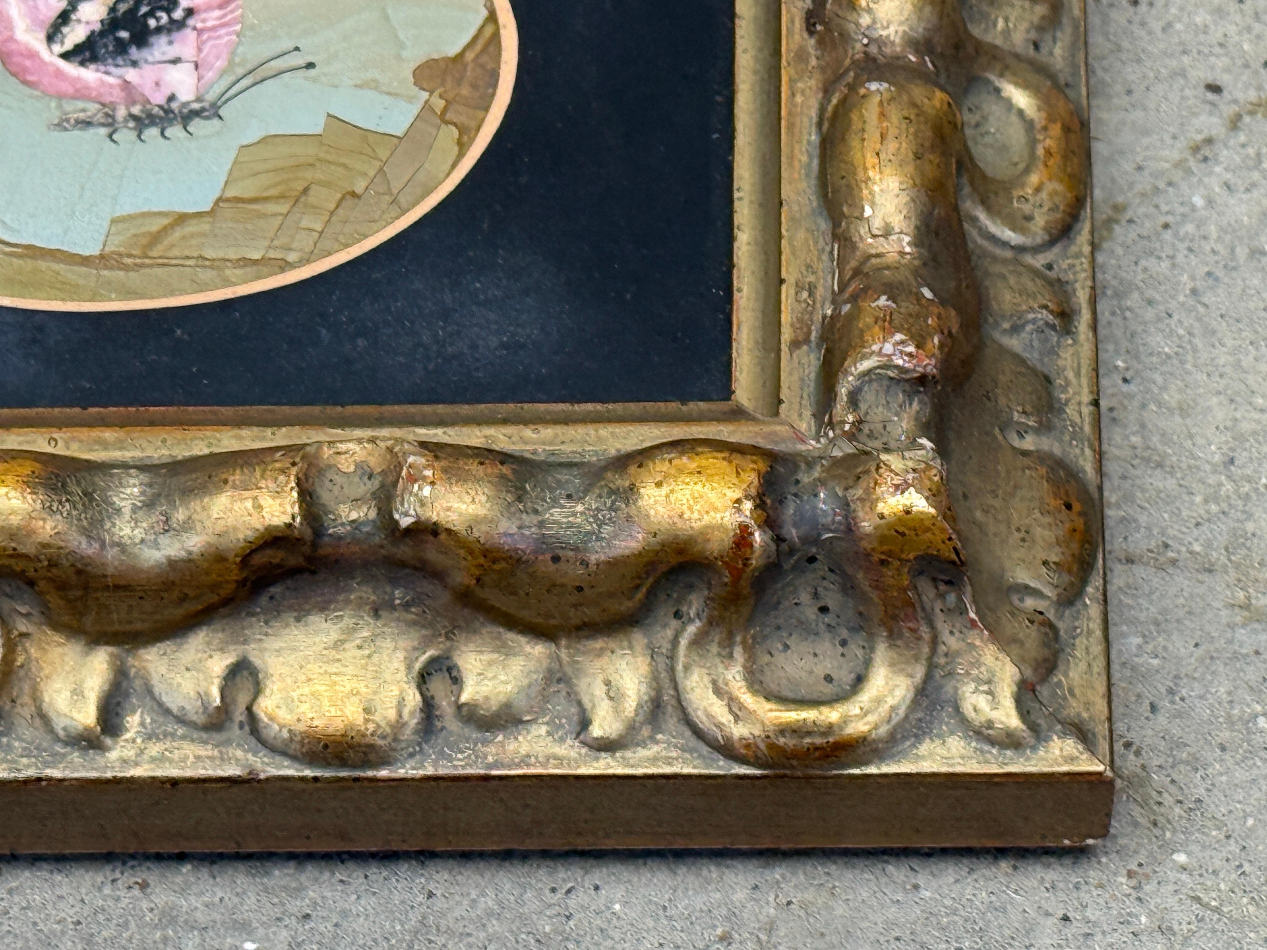 Mosaico italiano de Pietra DURA Mariposa mediados del siglo XX en venta