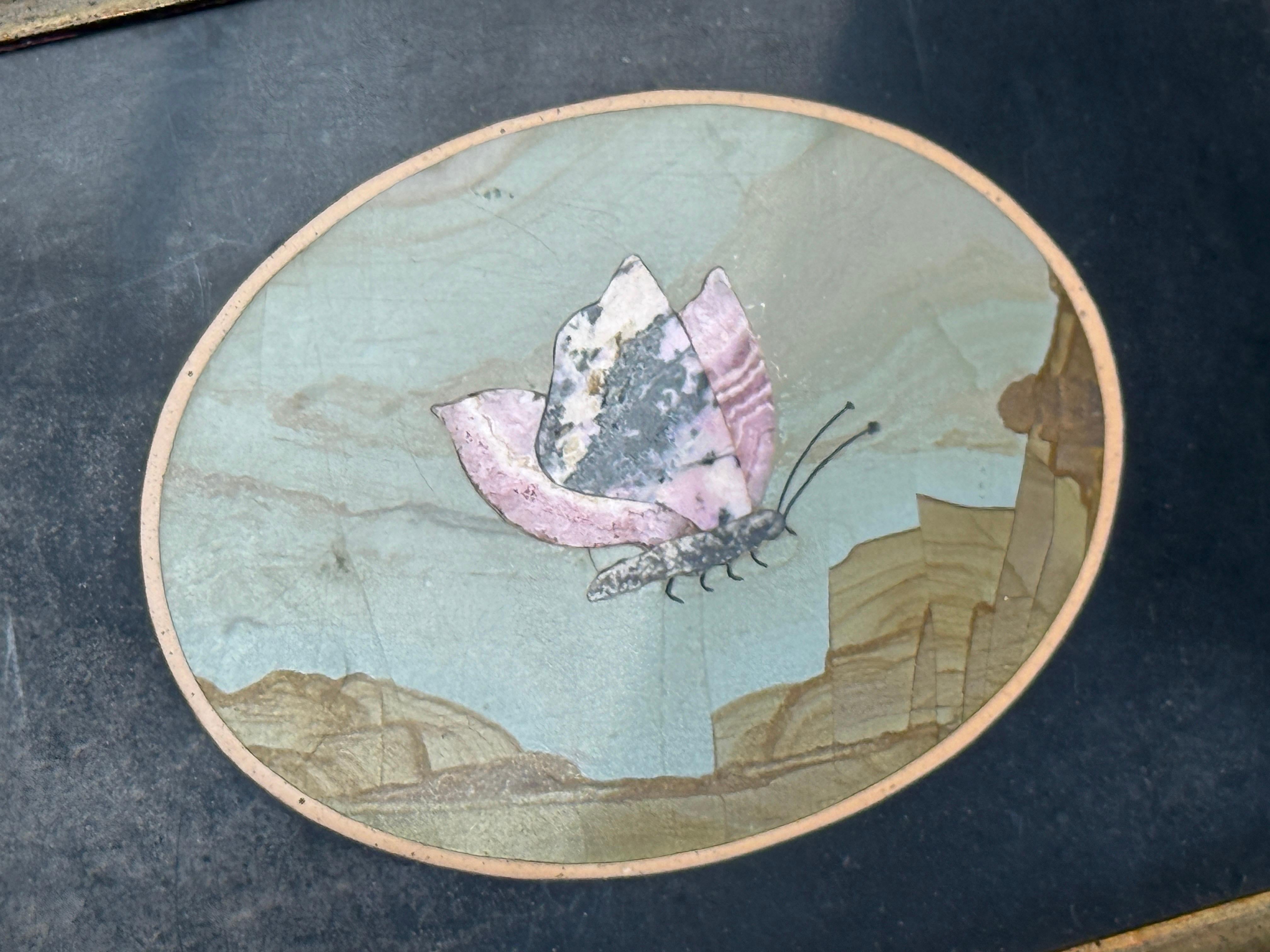 Mosaico italiano de Pietra DURA Mariposa en venta 3