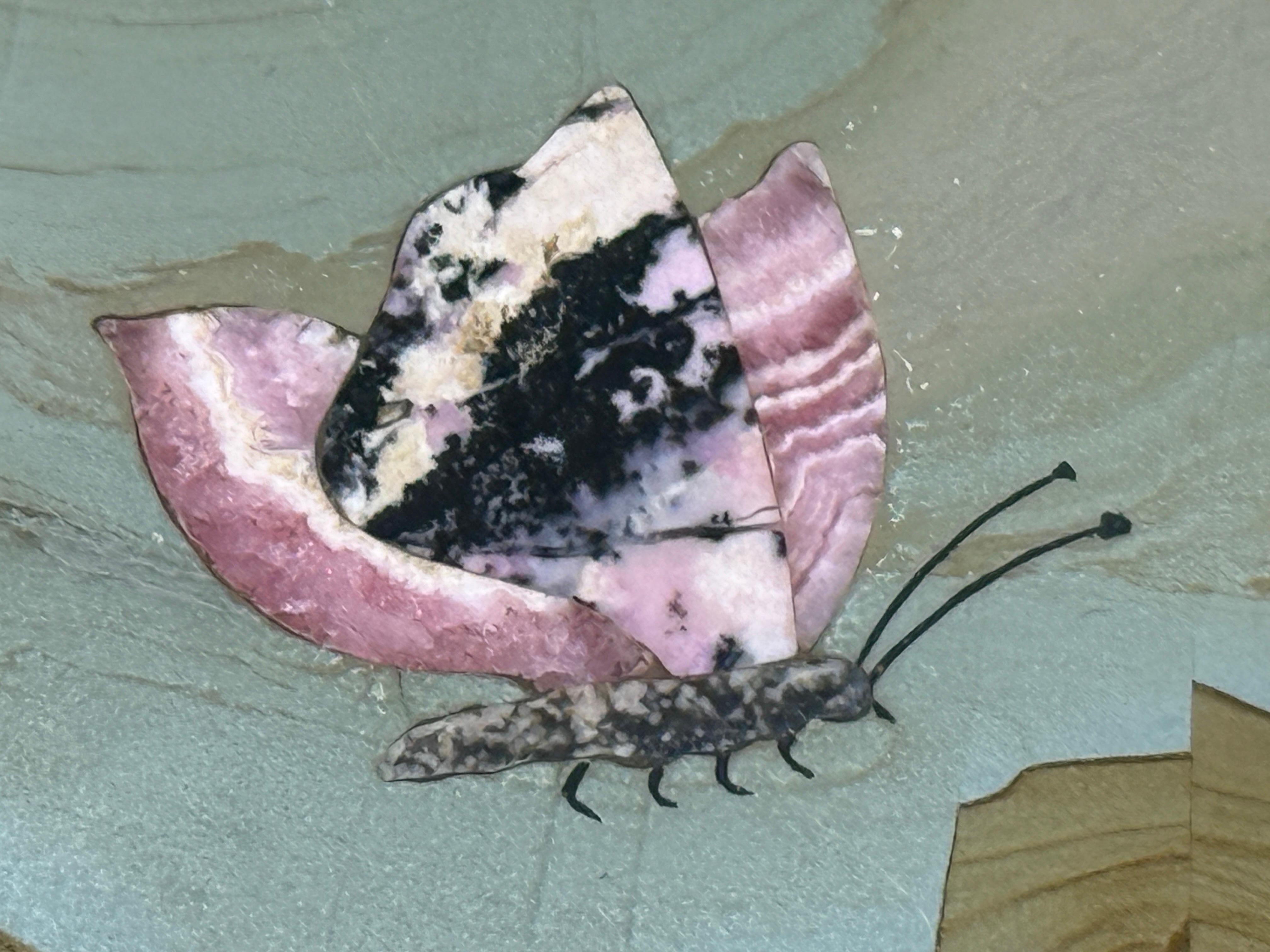 Mosaico italiano de Pietra DURA Mariposa en venta 4