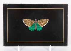 Italienischer Pietra Dura-Briefbeschwerer mit Schmetterlingsmotiv und Malachit