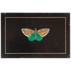 Italian Pietra Dura Butterfly Paperweight with Malachite