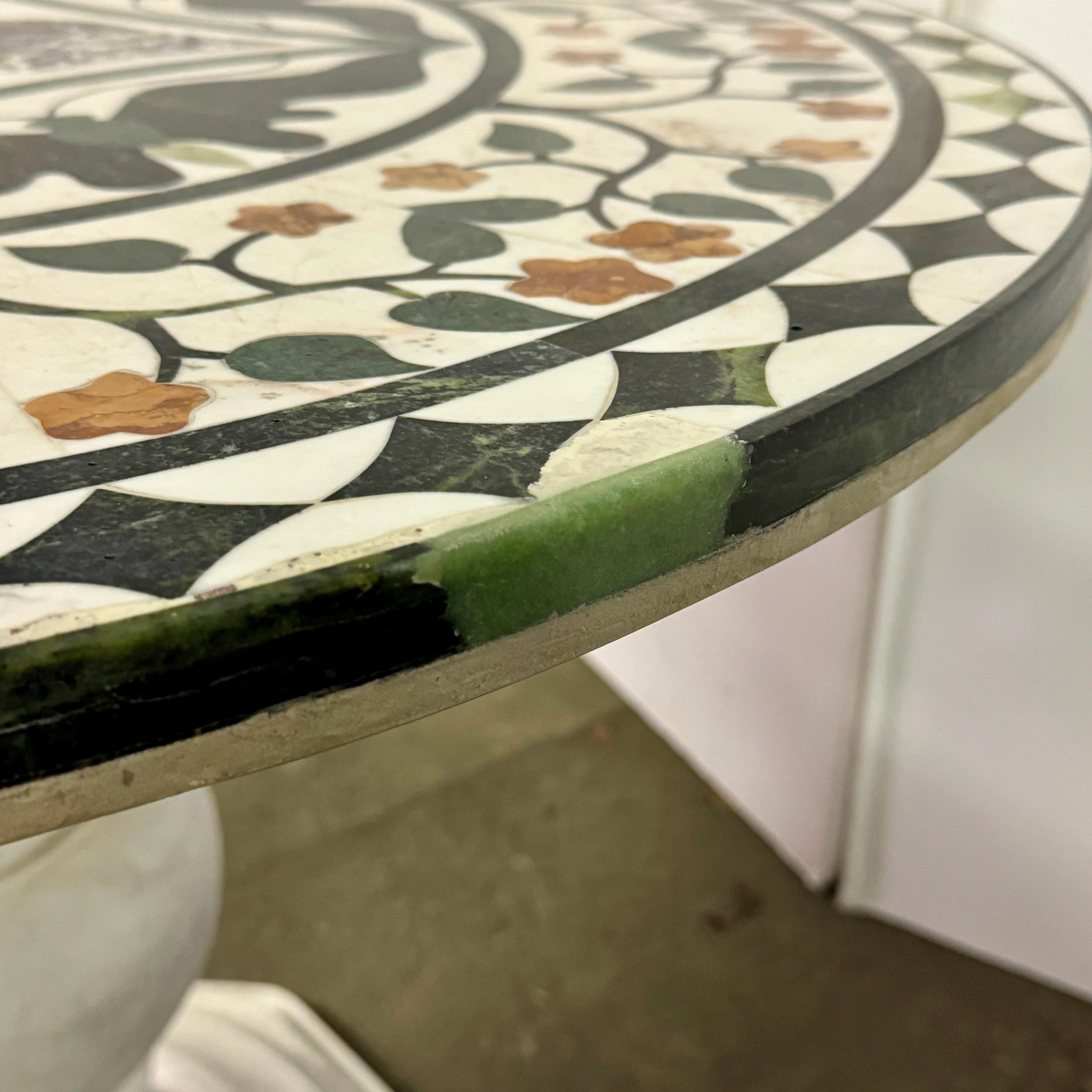 Italian Pietra Dura Inlaid Marble Center Hall Table  For Sale 5