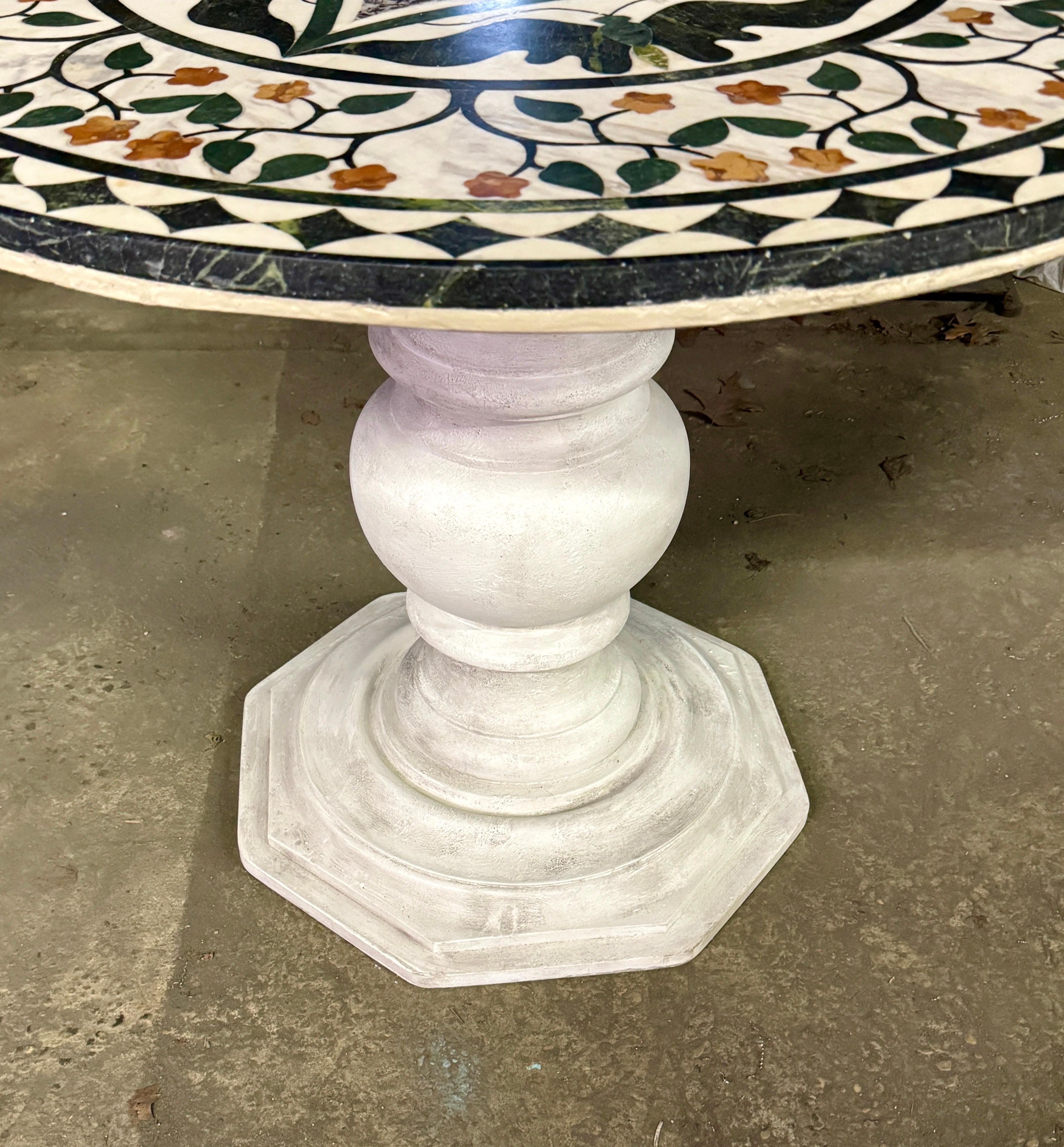 Italian Pietra Dura Inlaid Marble Center Hall Table  For Sale 8