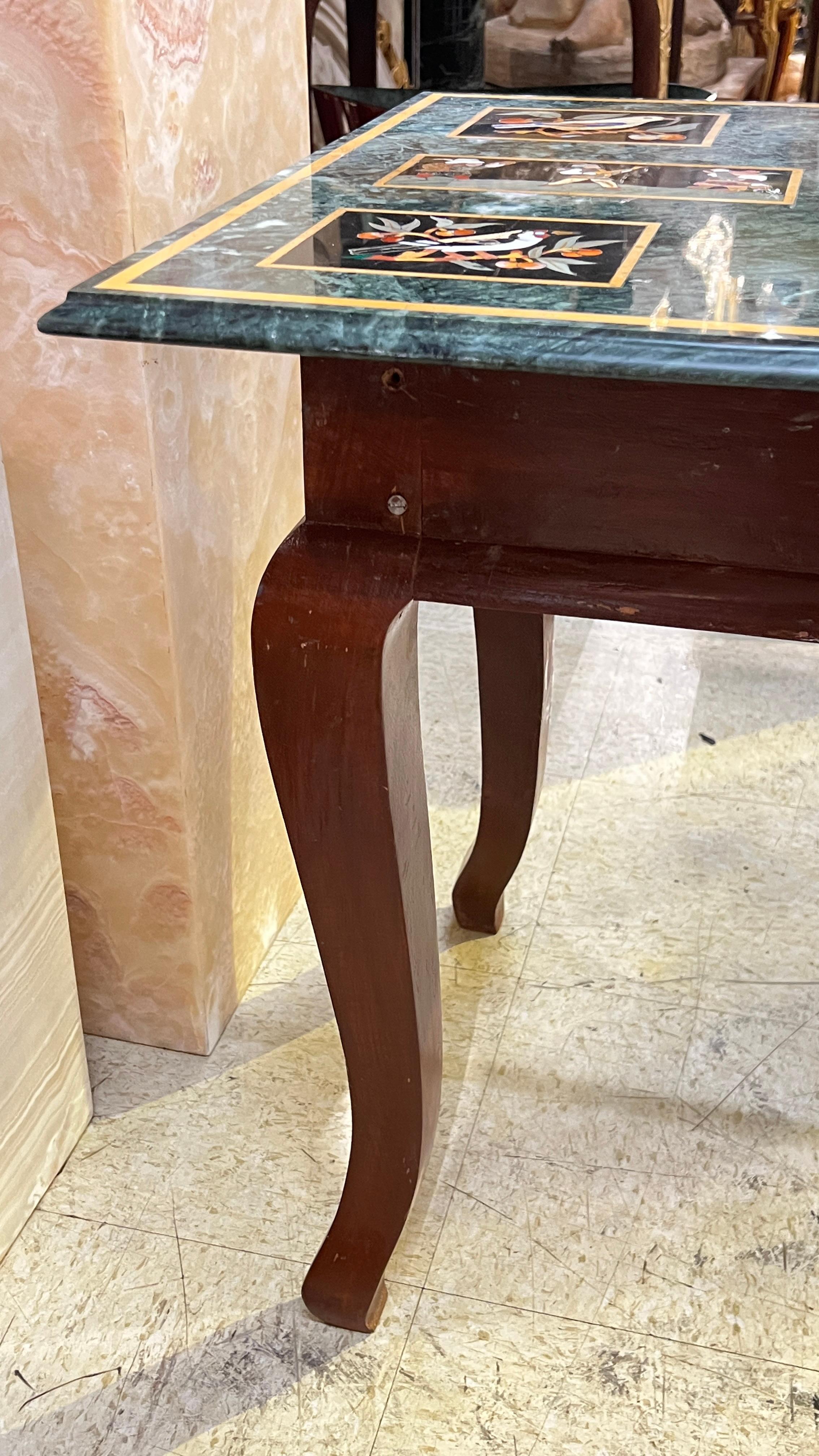 Italian Pietra Dura Inlaid Marble Top Coffee Table For Sale 4