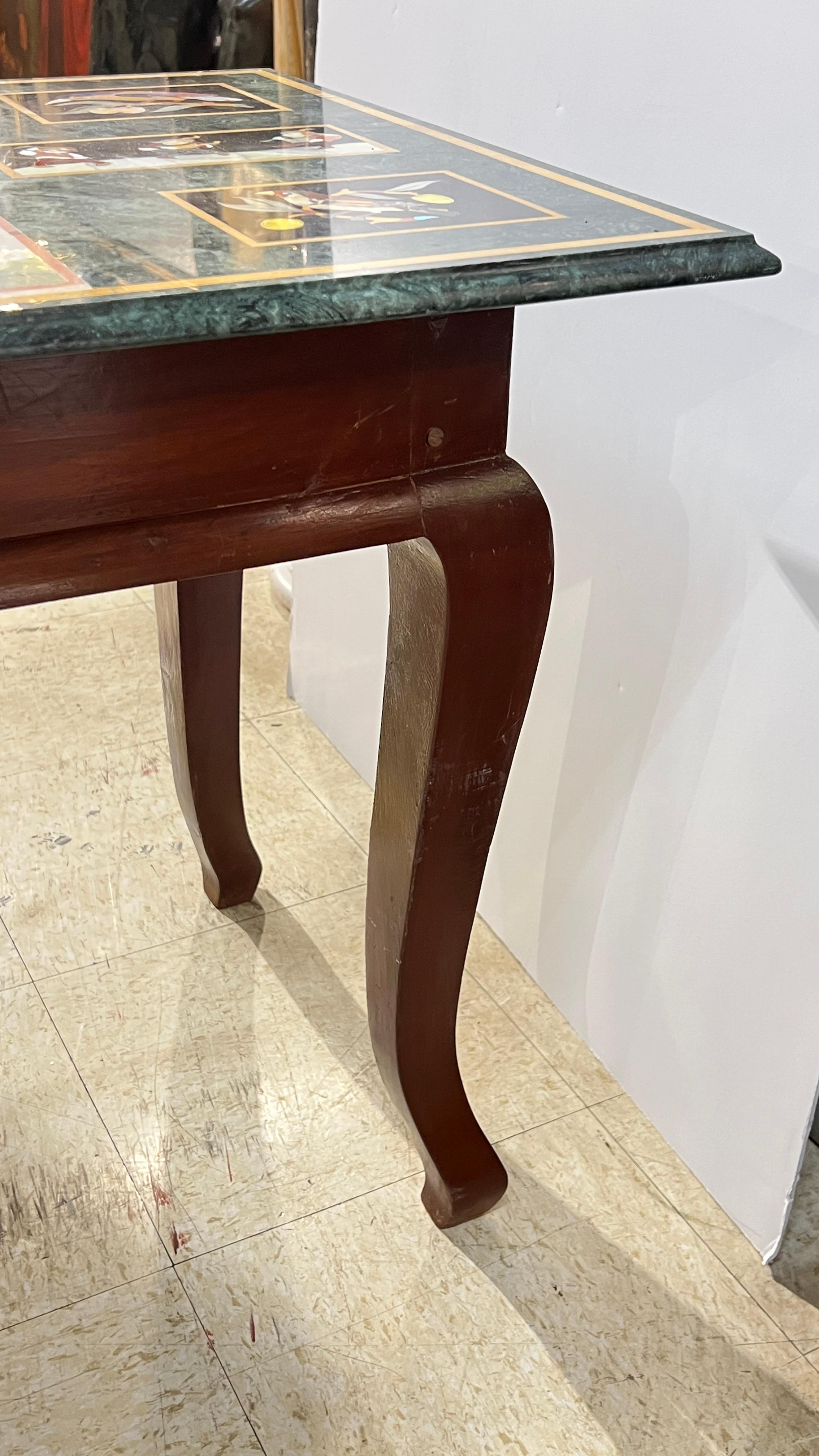 Italian Pietra Dura Inlaid Marble Top Coffee Table For Sale 5