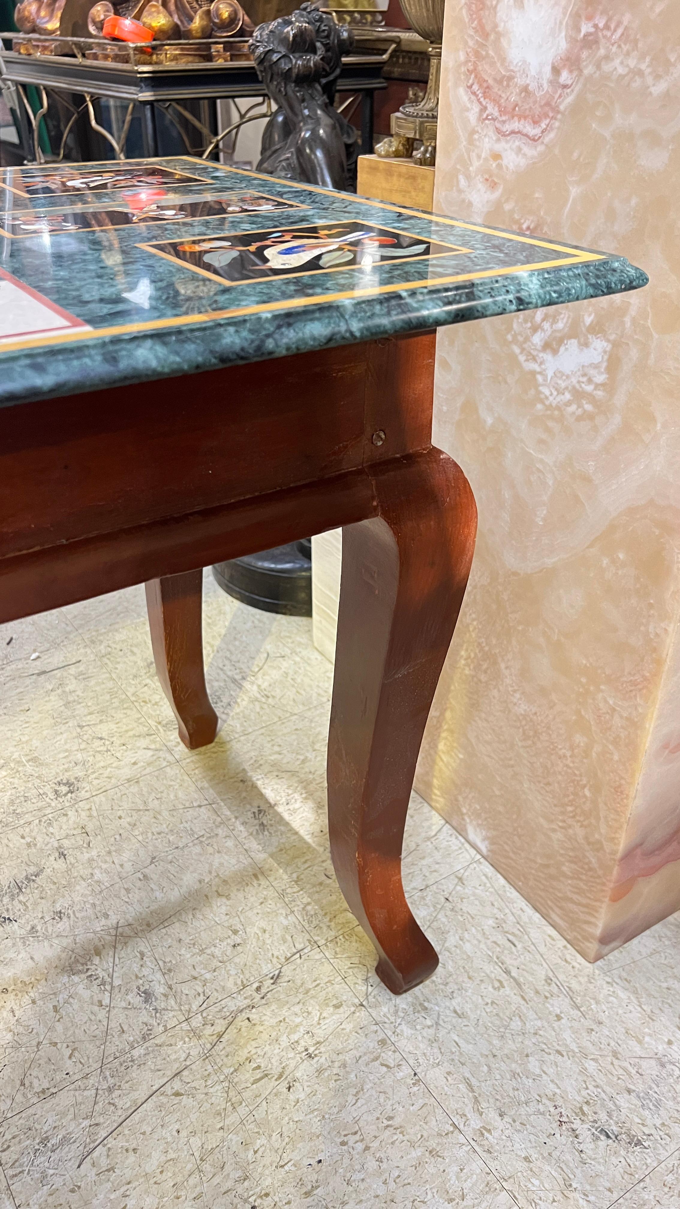 Italian Pietra Dura Inlaid Marble Top Coffee Table For Sale 6