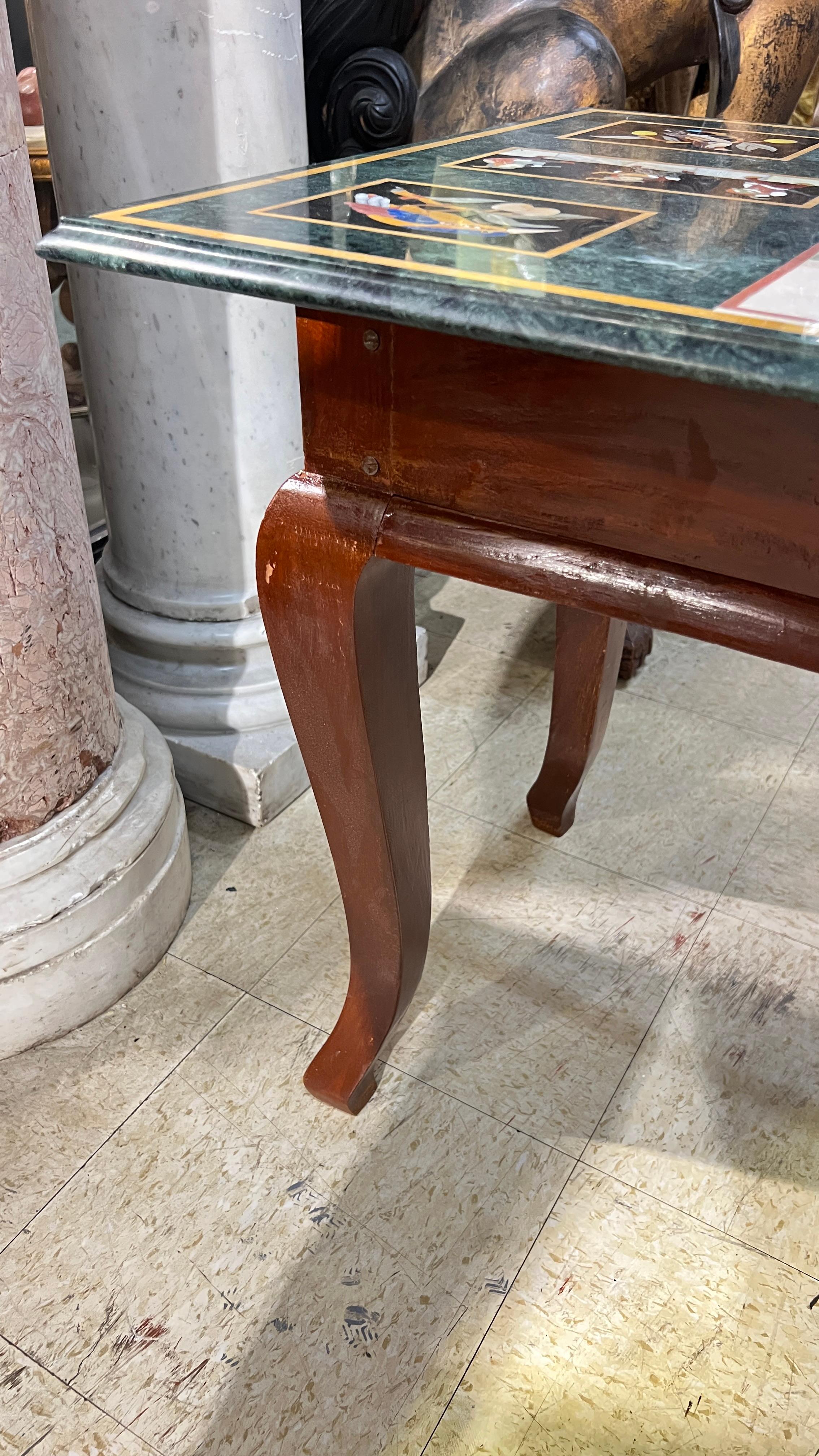 Italian Pietra Dura Inlaid Marble Top Coffee Table For Sale 7