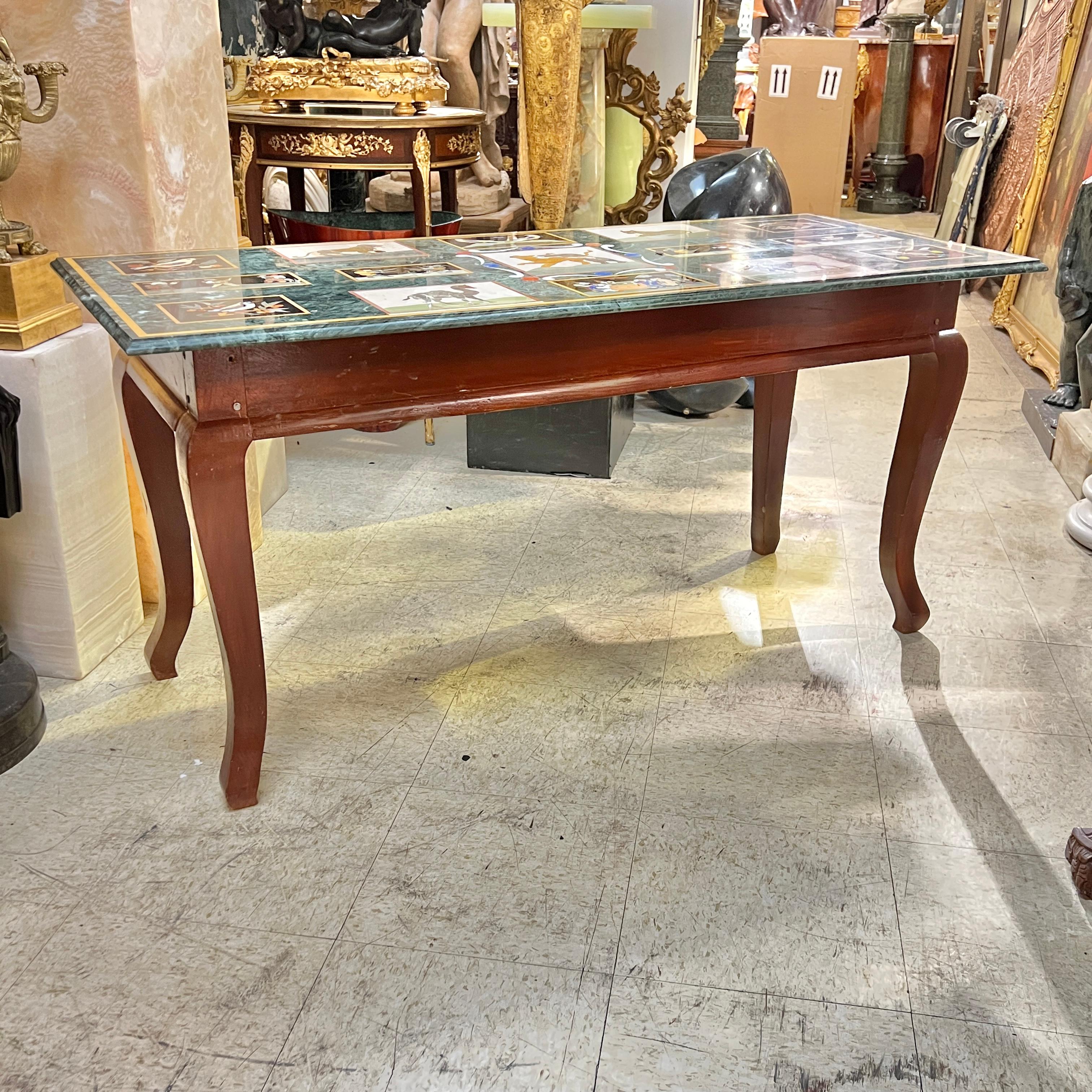 Italian Pietra Dura Inlaid Marble Top Coffee Table For Sale 3