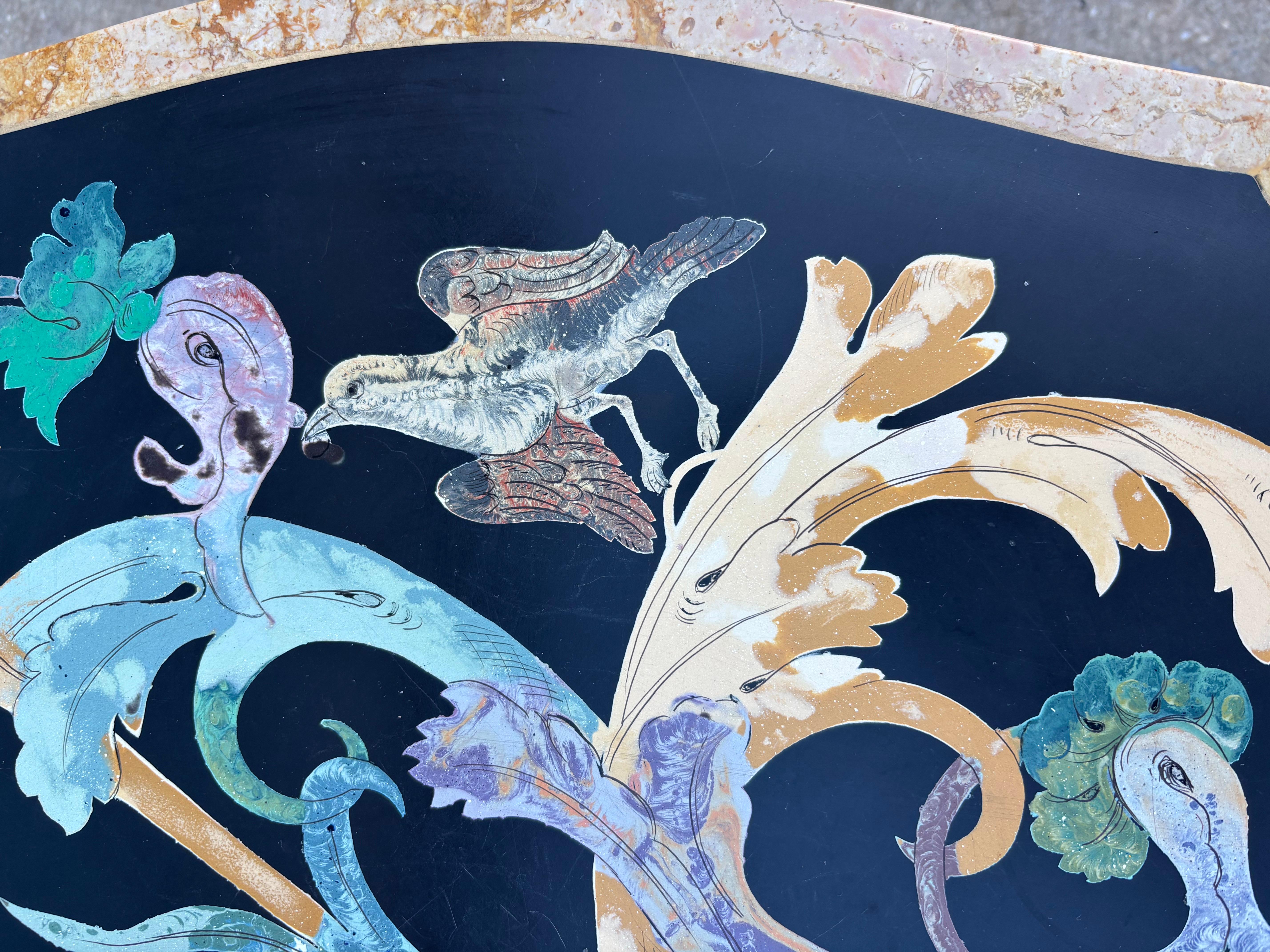 Table basse italienne Pietra Dura en marbre Bon état - En vente à Philadelphia, PA