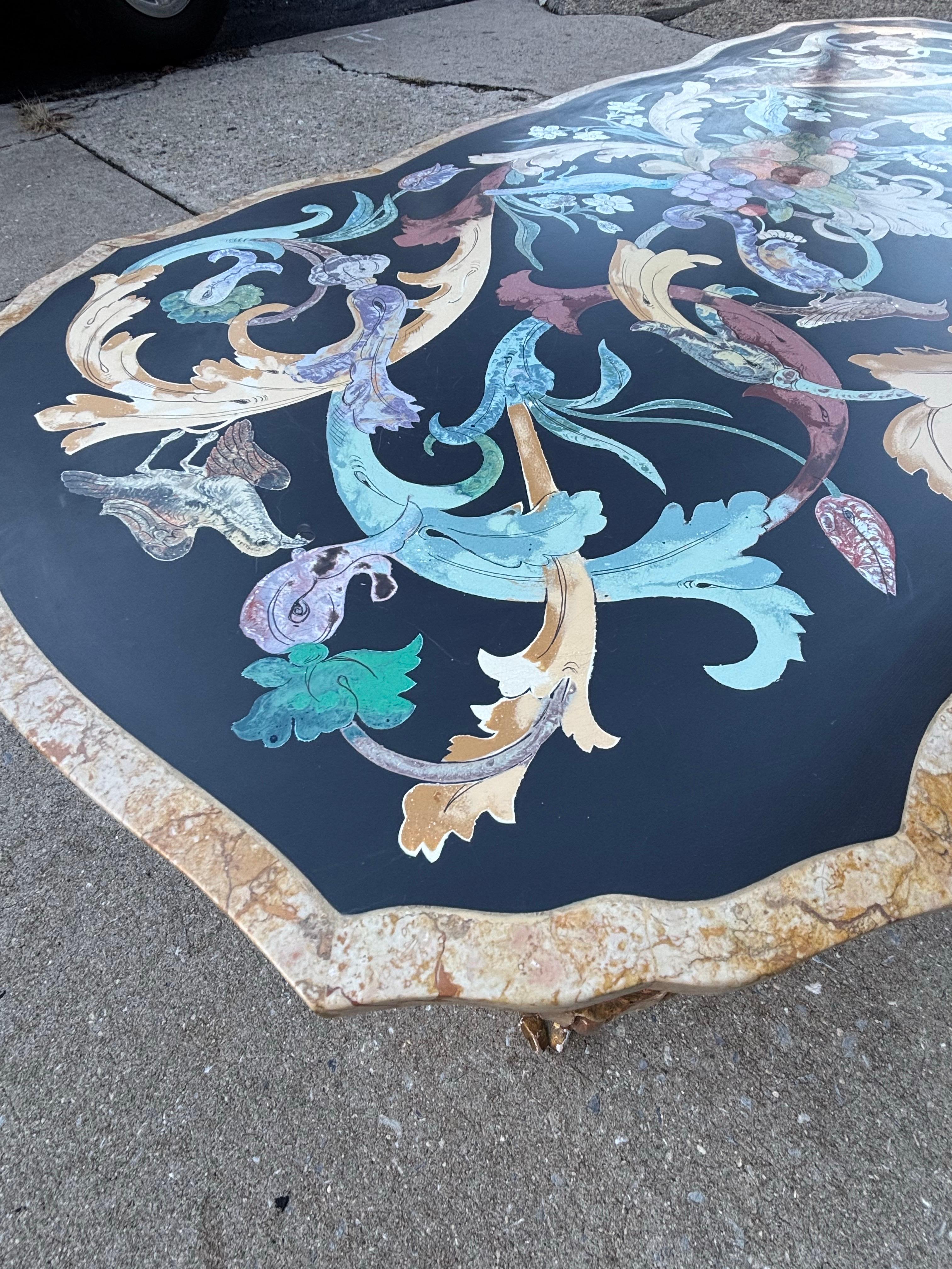 Table basse italienne Pietra Dura en marbre en vente 1
