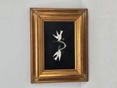 Italian Pietra Dura Mosaic Bird Dove Plaque Buccioni