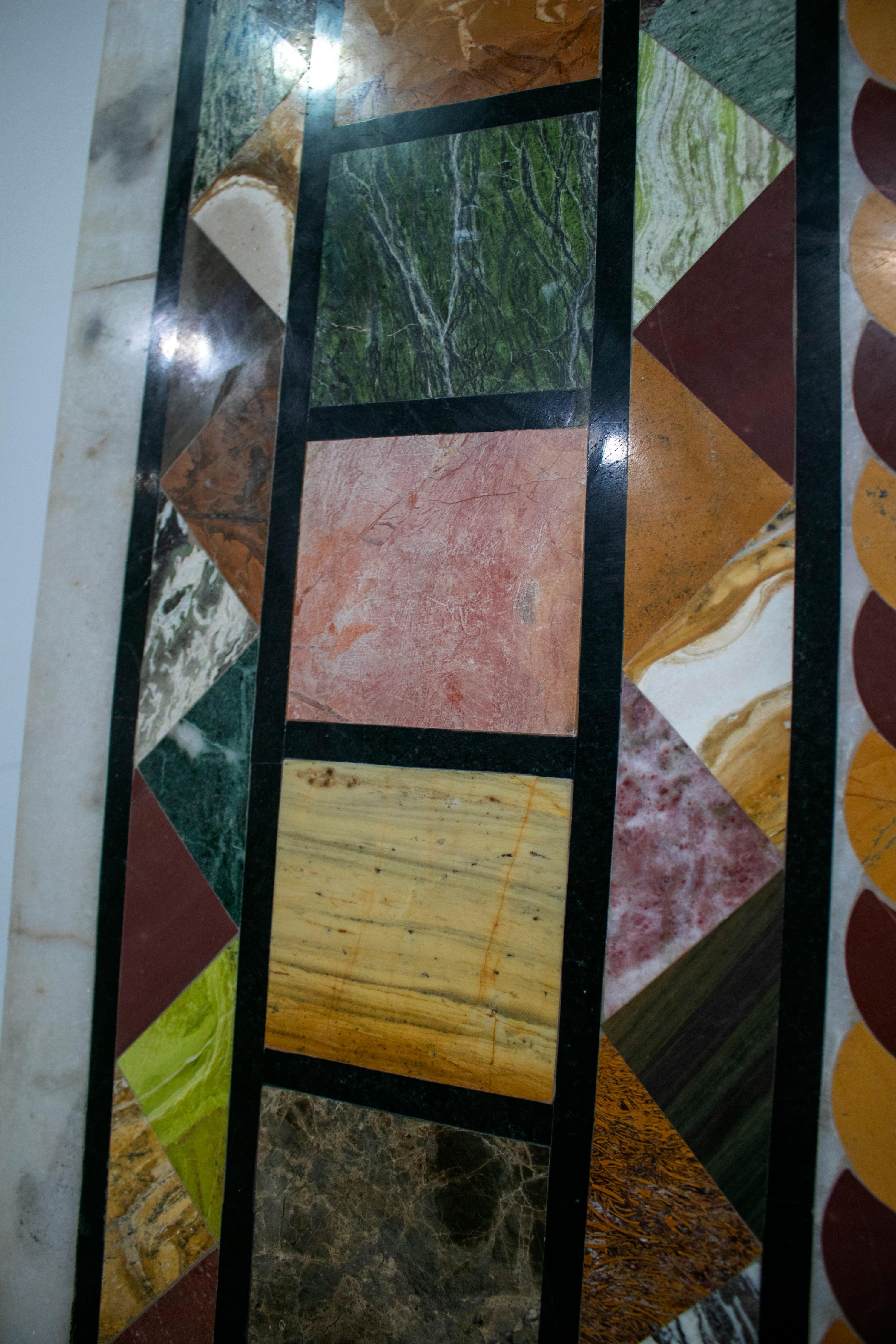 20th Century Italian Pietra Dura Rectangular 10-Seat Dining Neoclassical Table Top
