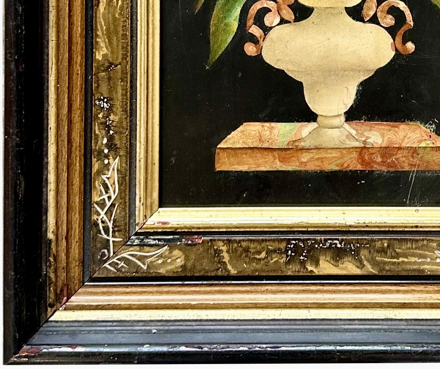 18th Century and Earlier Italian Pietra Dura Stone Plaque Framed For Sale