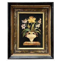 Targa in pietra dura italiana con cornice