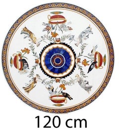 Italian Pietre Dure Inlay Stone Round Tabletop