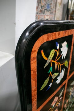 Italian Pietre Dure Inlay Stone Table Top with Ornamental Flower Decorations
