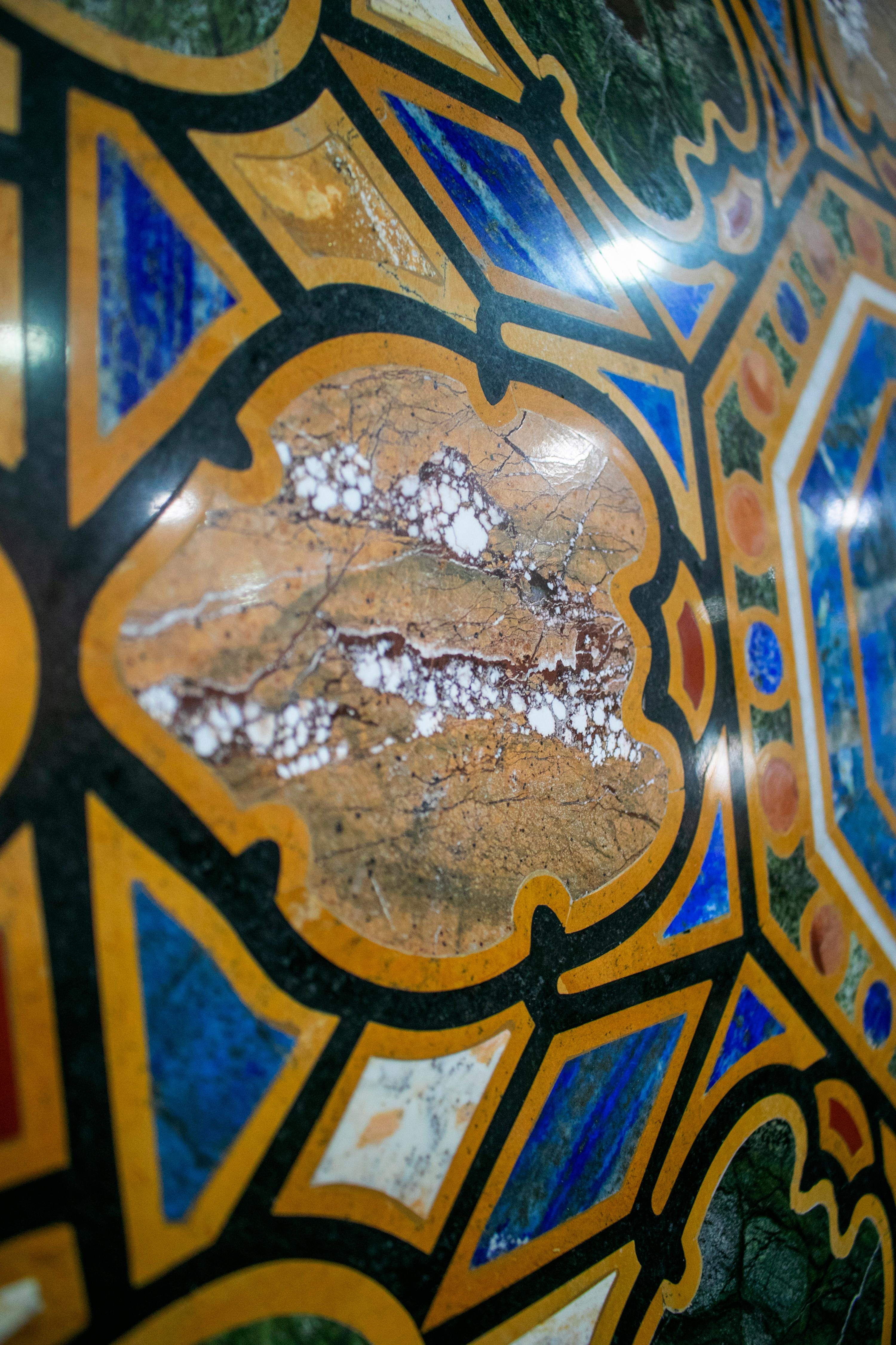 Italian Pietra Dura Rectangular 8-Seat Dining Classical Inlay Table Top For Sale 7