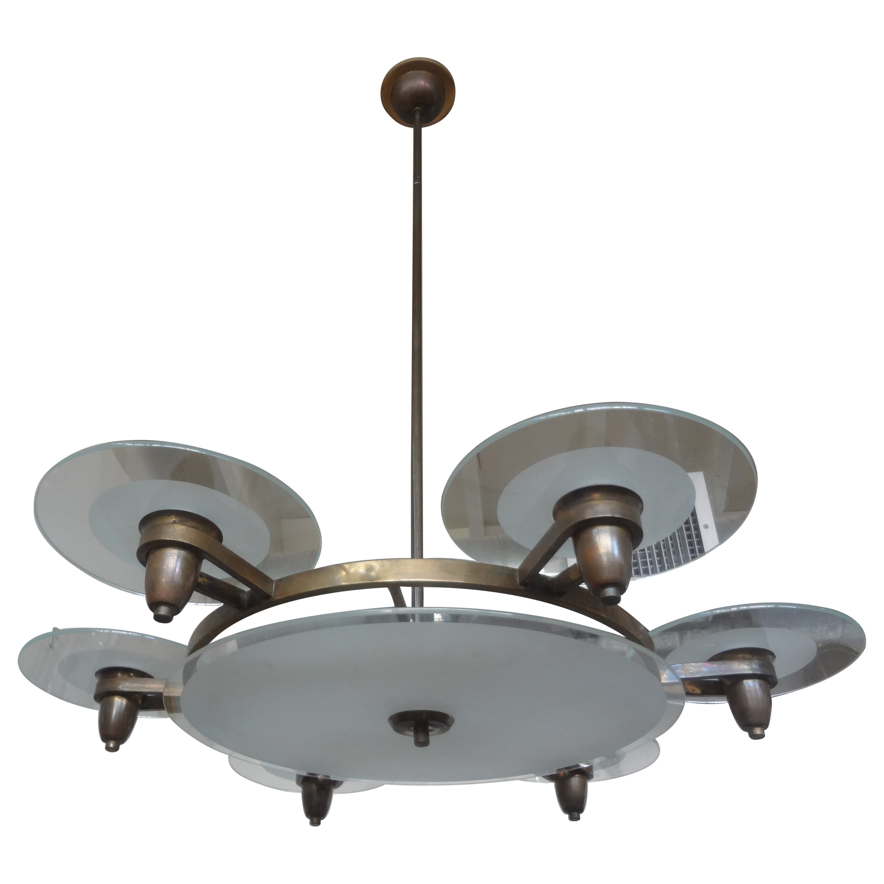 Italian Pietro Chiesa for Fontana Arte Inspired Chandelier