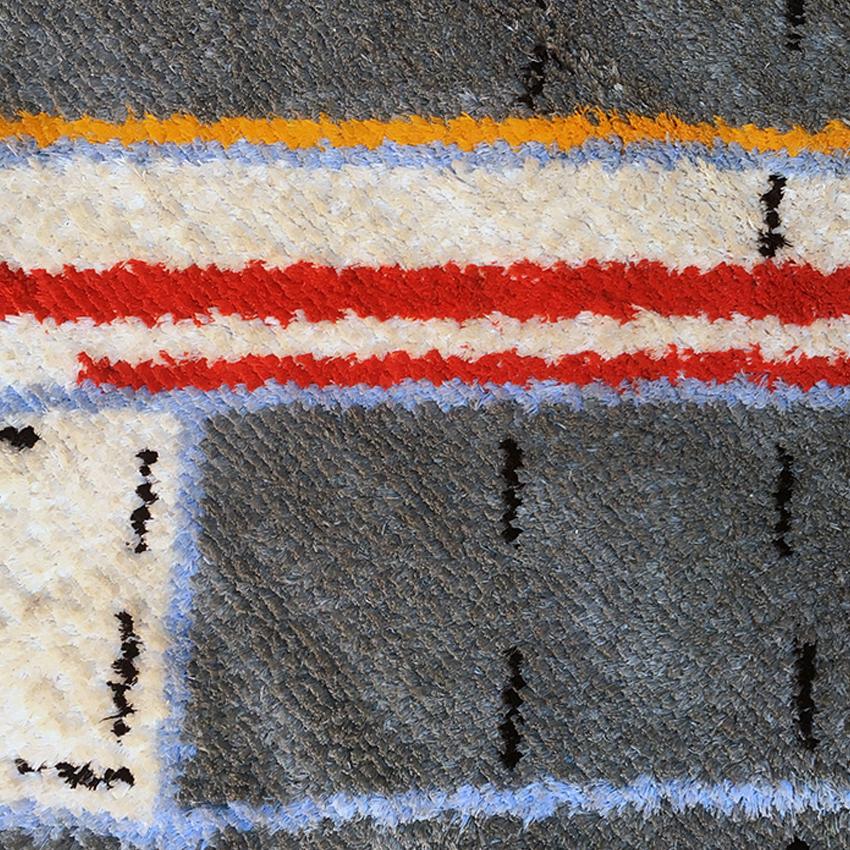 Italian Pile Wool Multi-Color Rug, 1970s 2