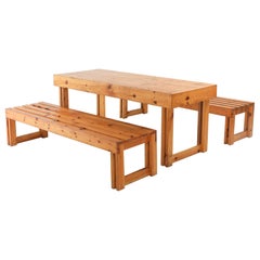 Italian Pine Bench and Table from Old Vinery