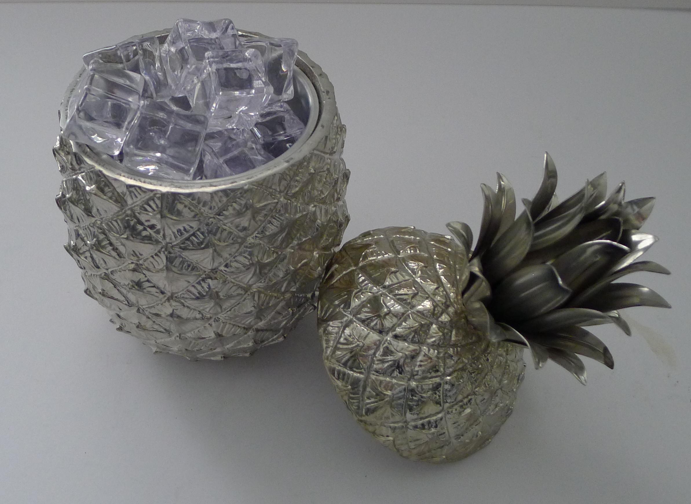 Italienischer Ananas-Eiskübel aus Kiefernholz von Mauro Manetti, um 1960 im Angebot 1