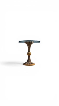 Italian Pineapple Pedestal Decorative Side Table 1980s