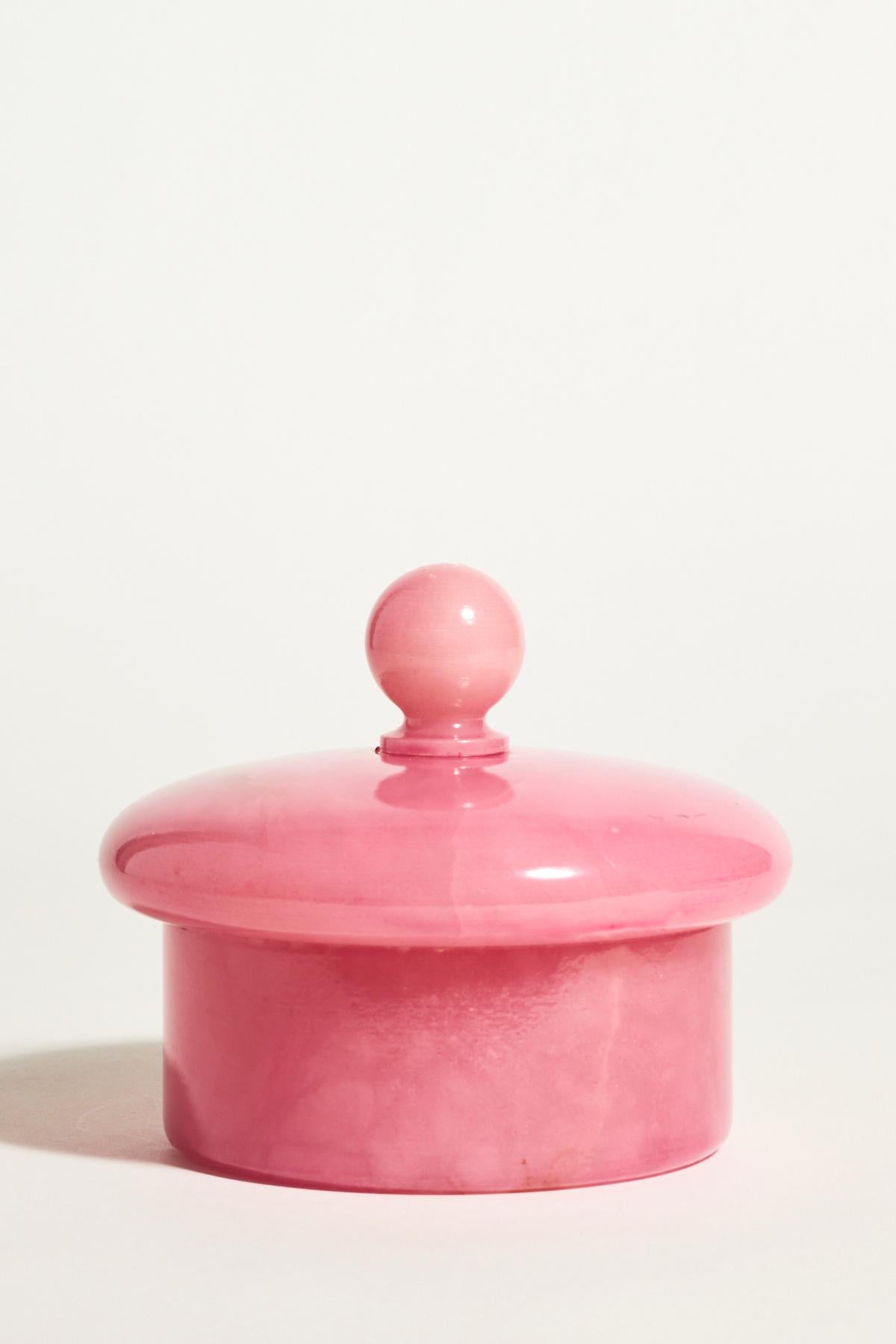 Mid-20th Century Italian Pink Alabaster Jar Set