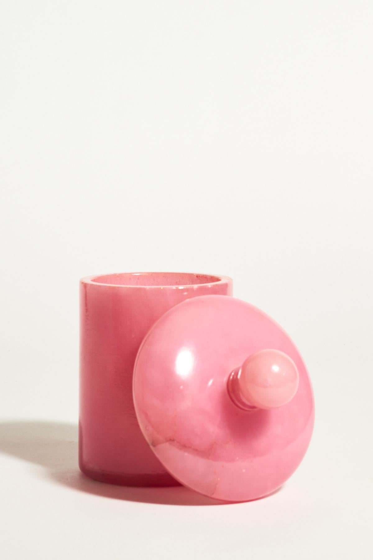 Italian Pink Alabaster Jar Set 3
