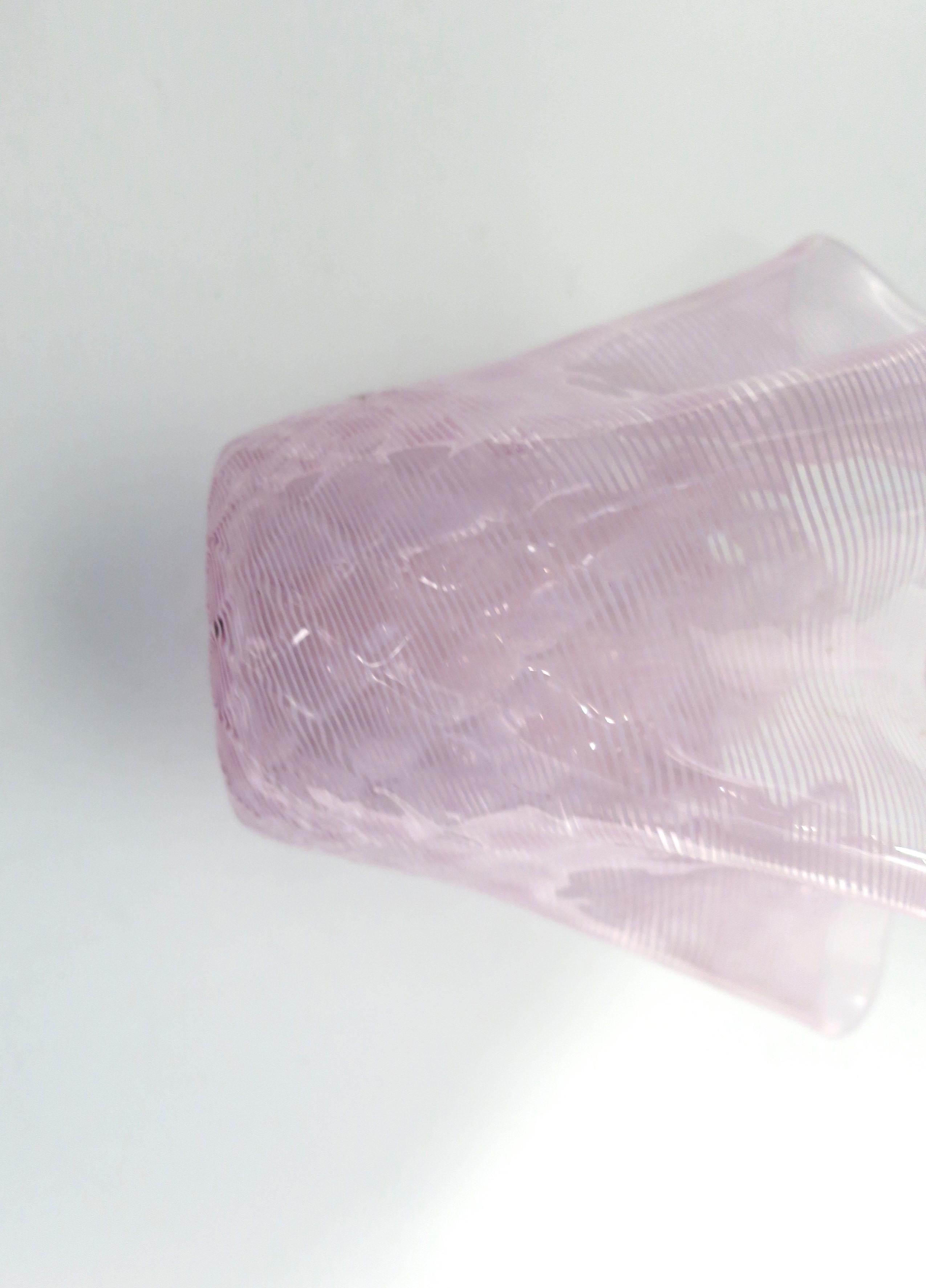Italian Venetian Murano Pink Handkerchief Art Glass Vase  For Sale 4