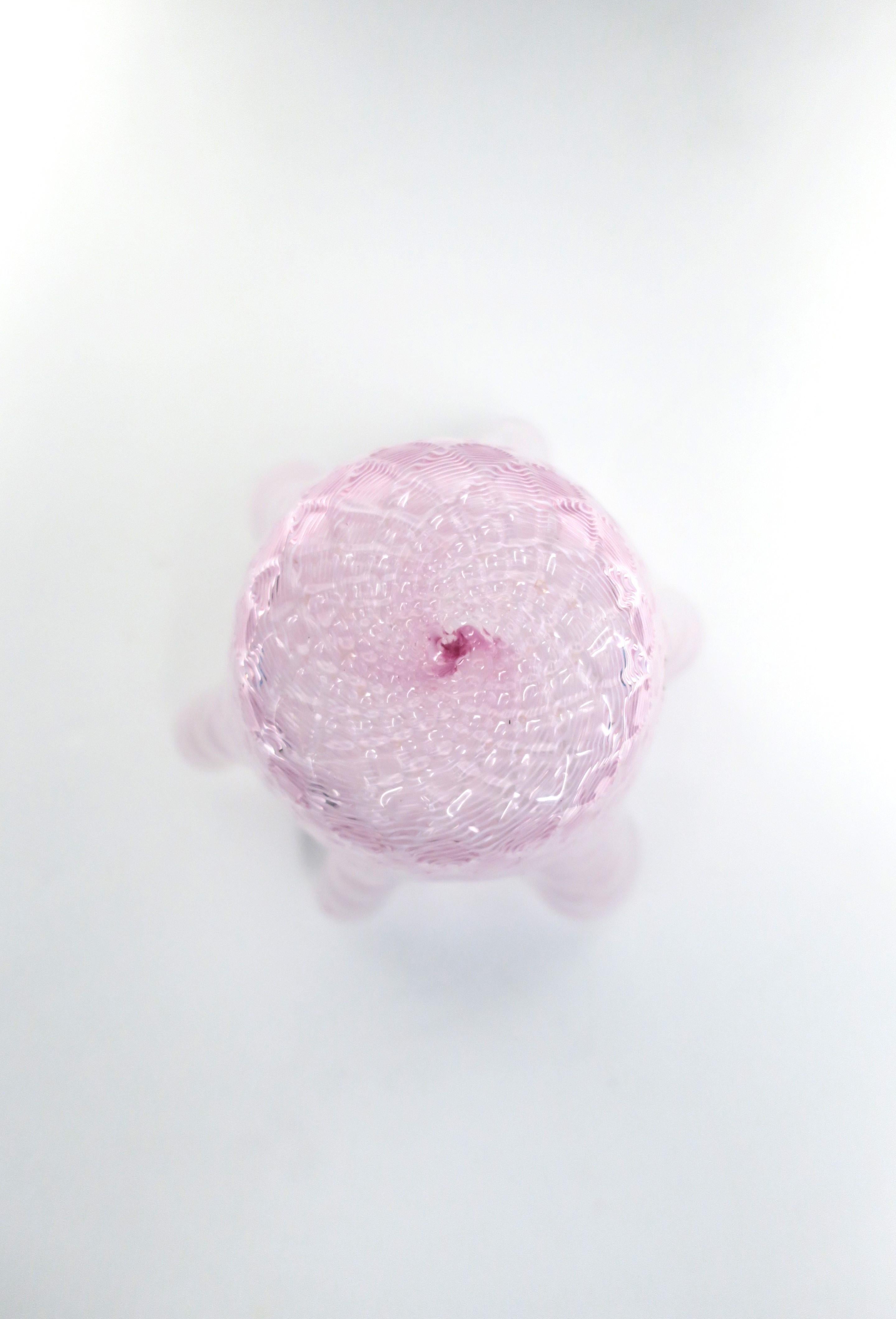 Italian Venetian Murano Pink Handkerchief Art Glass Vase  For Sale 5
