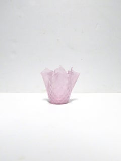Italian Venetian Murano Pink Handkerchief Art Glass Vase
