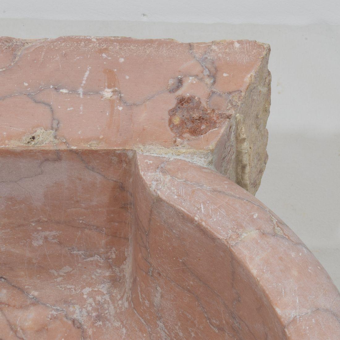 Italian Pink Marble 18th/19th Century Water Basin or Sink 7