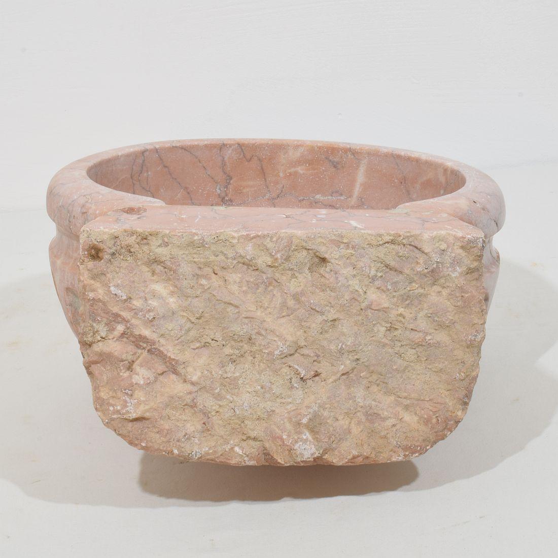 18th Century and Earlier Italian Pink Marble 18th/19th Century Water Basin or Sink