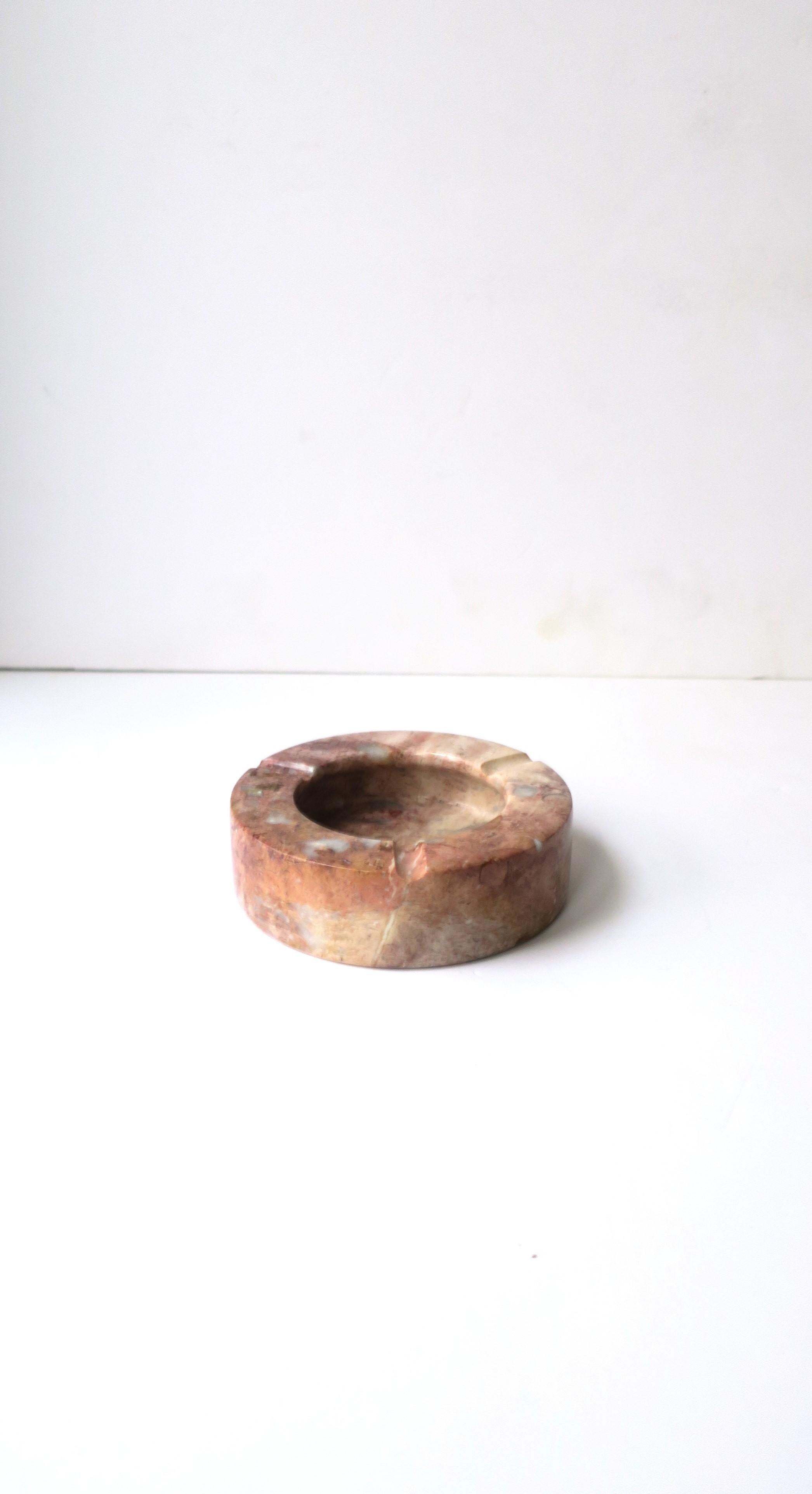Polished Italian Pink Marble Ashtray or Vide-Poche Catchall