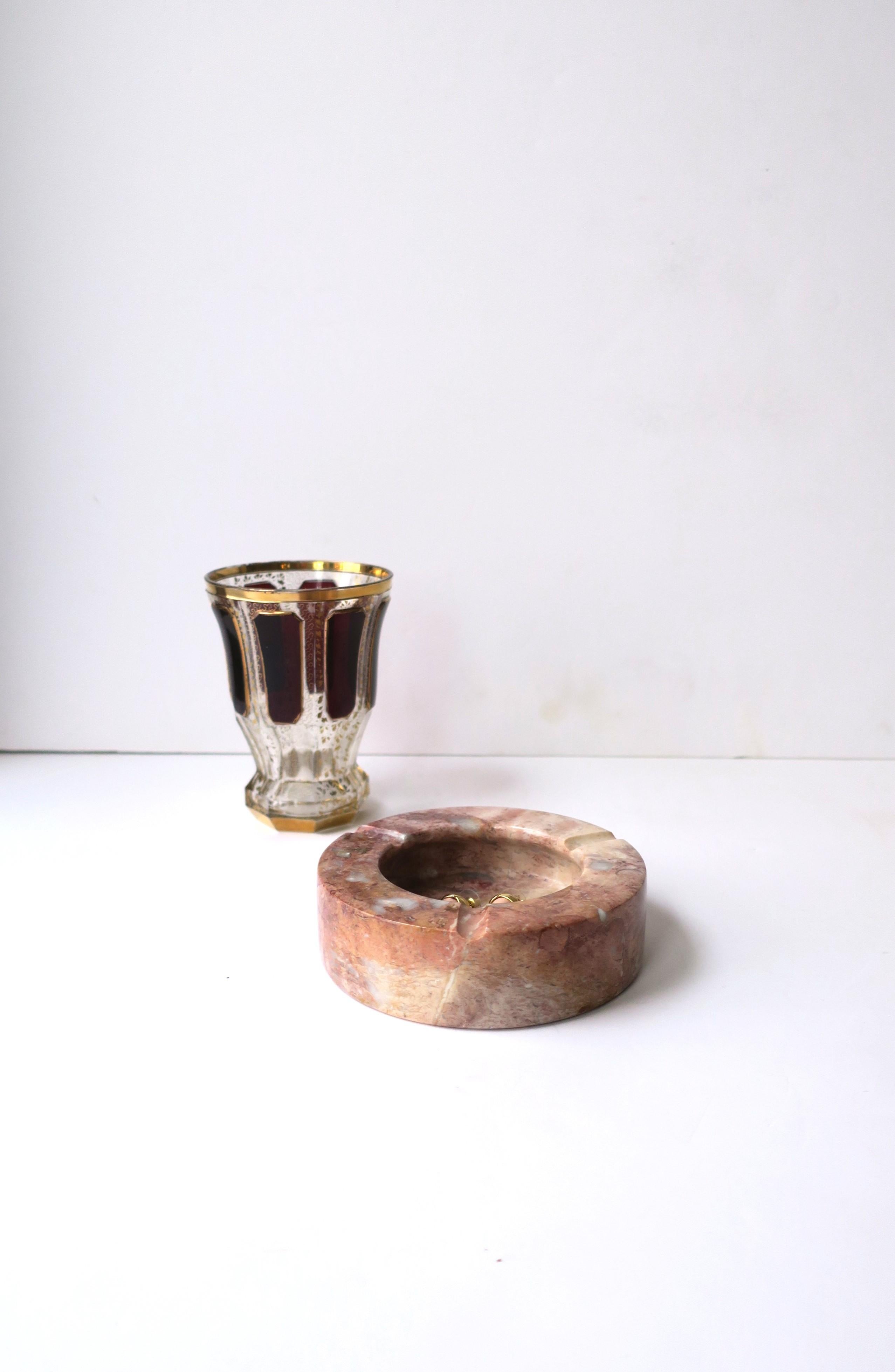 Italian Pink Marble Ashtray or Vide-Poche Catchall 1