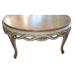 Italian Pink Marble Coffee Table 1920's