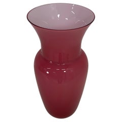Italian Pink Murano Glass Vase, By Tommaso Buzzi, 1990s