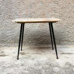 Italian Pink Portuguese Marble and Metal Coffee Table, 1950s