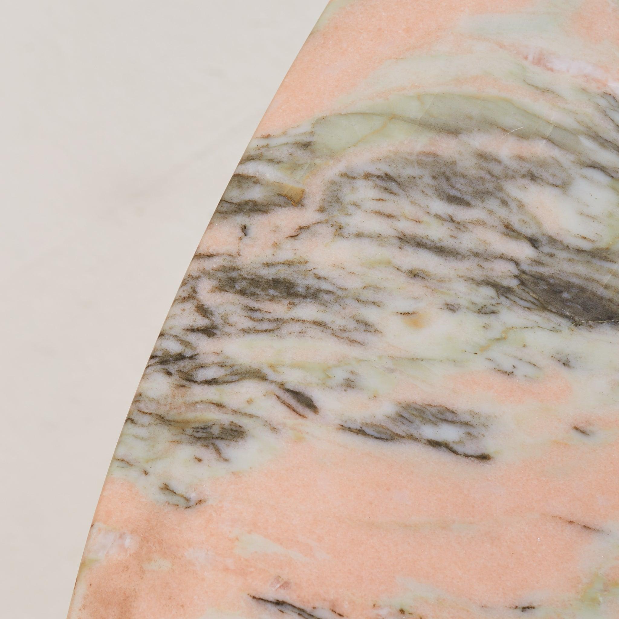 Italian Pink Portuguese Marble Oblong Dining Table with Pedestal Bases, 1970s im Angebot 3