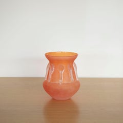 Italian Pink Scavo Glass Vase