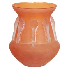 Italian Pink Scavo Glass Vase