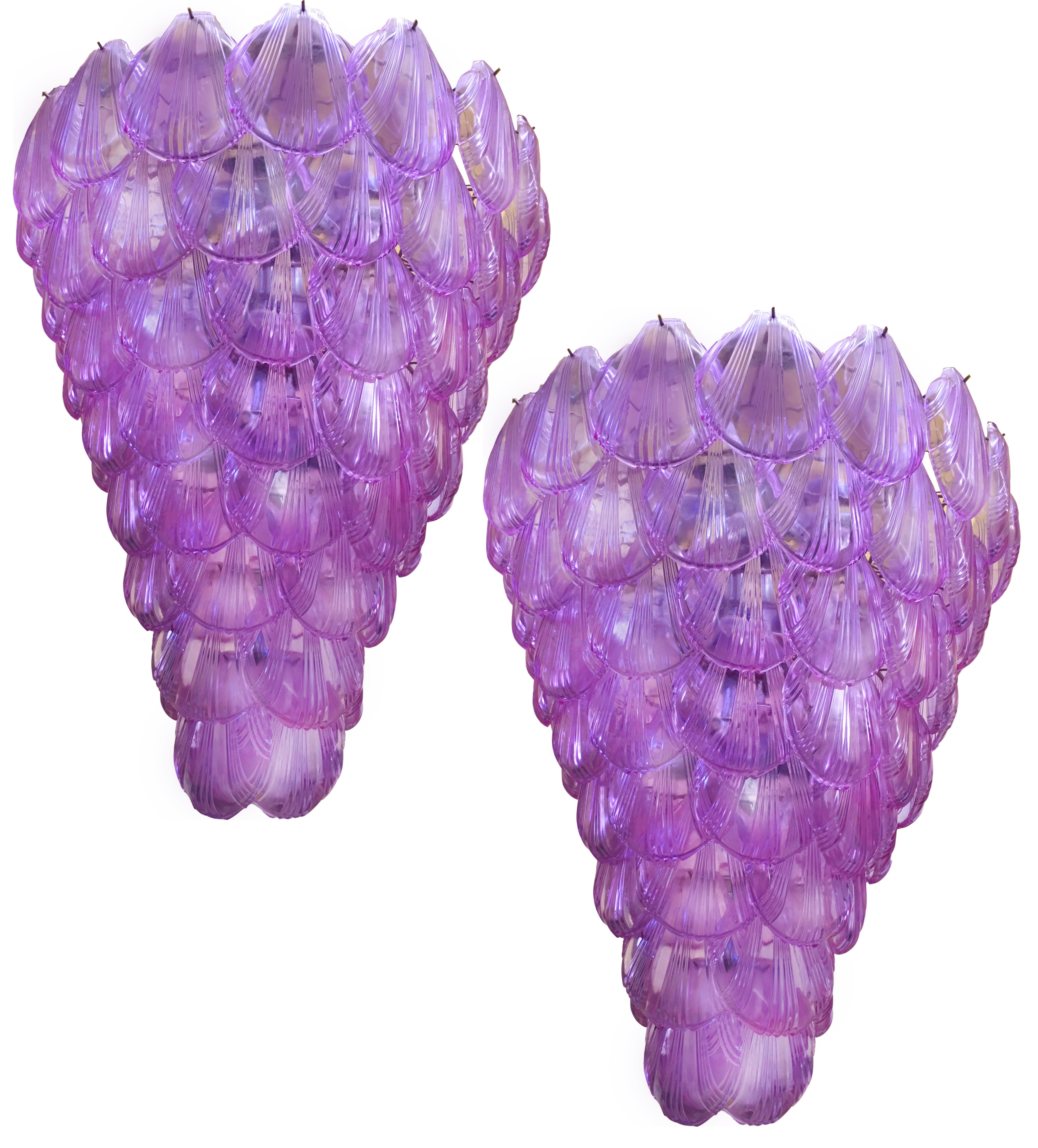 Metal Italian Pink Seashell Chandelier, Murano, 1990