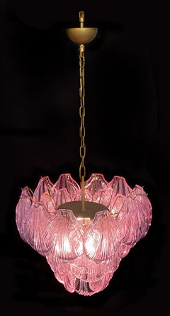 Italian Pink Shell Chandelier, Murano