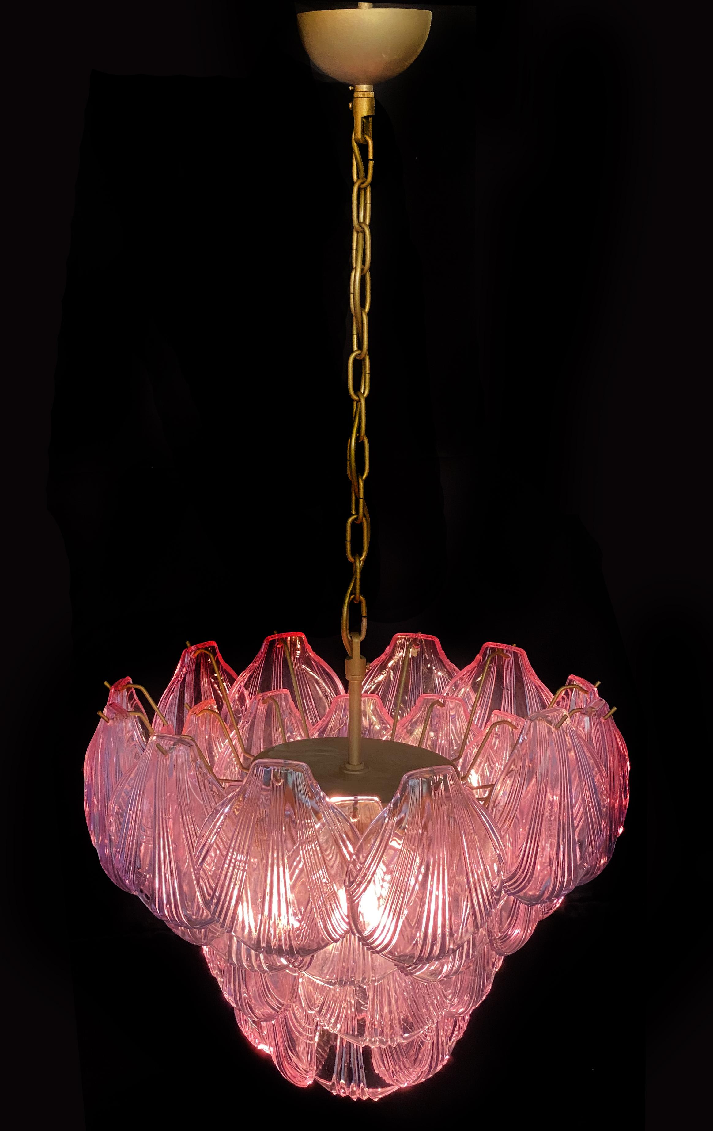 Araña italiana de concha rosa, Murano Italiano en venta