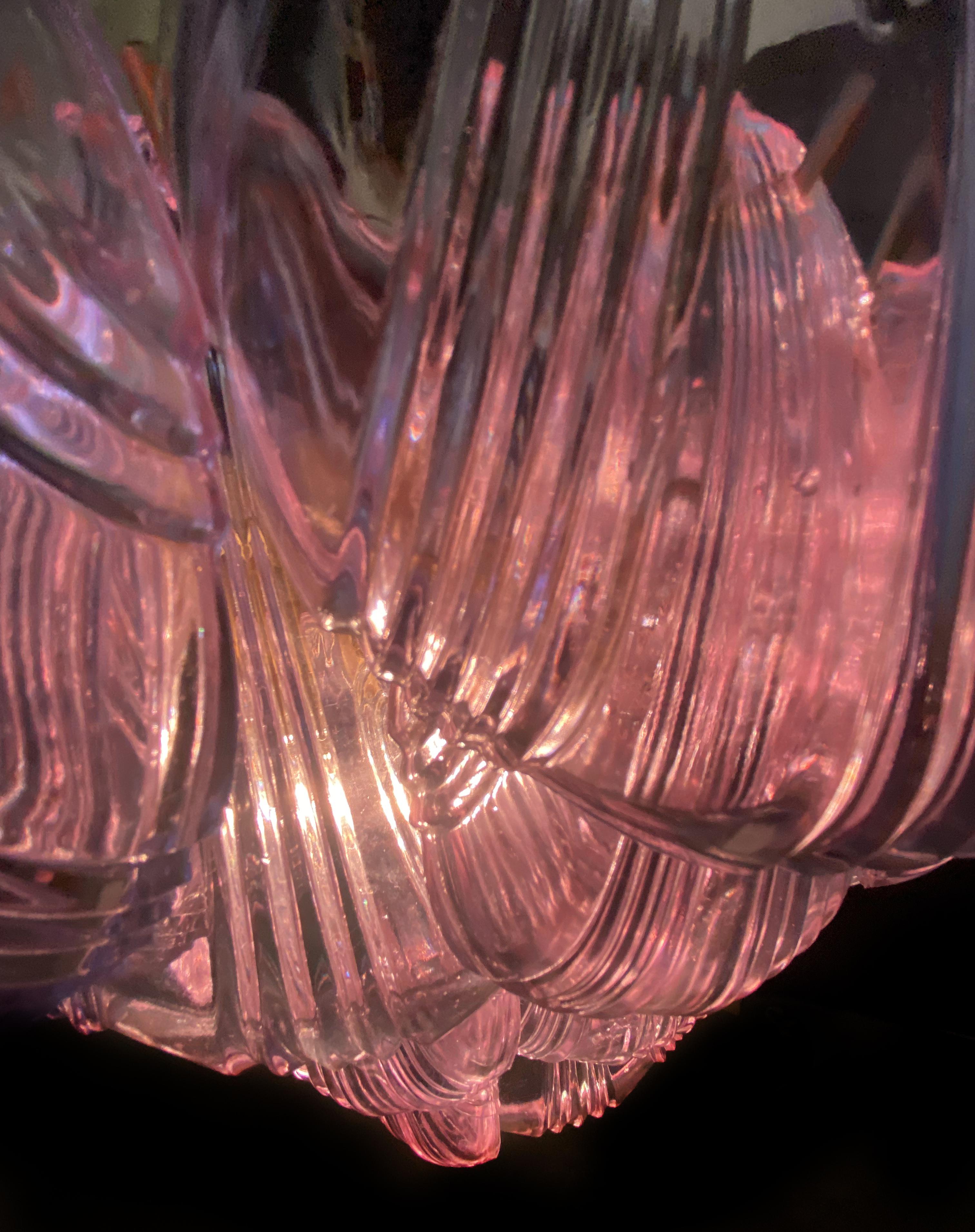 Araña italiana de concha rosa, Murano Metal en venta