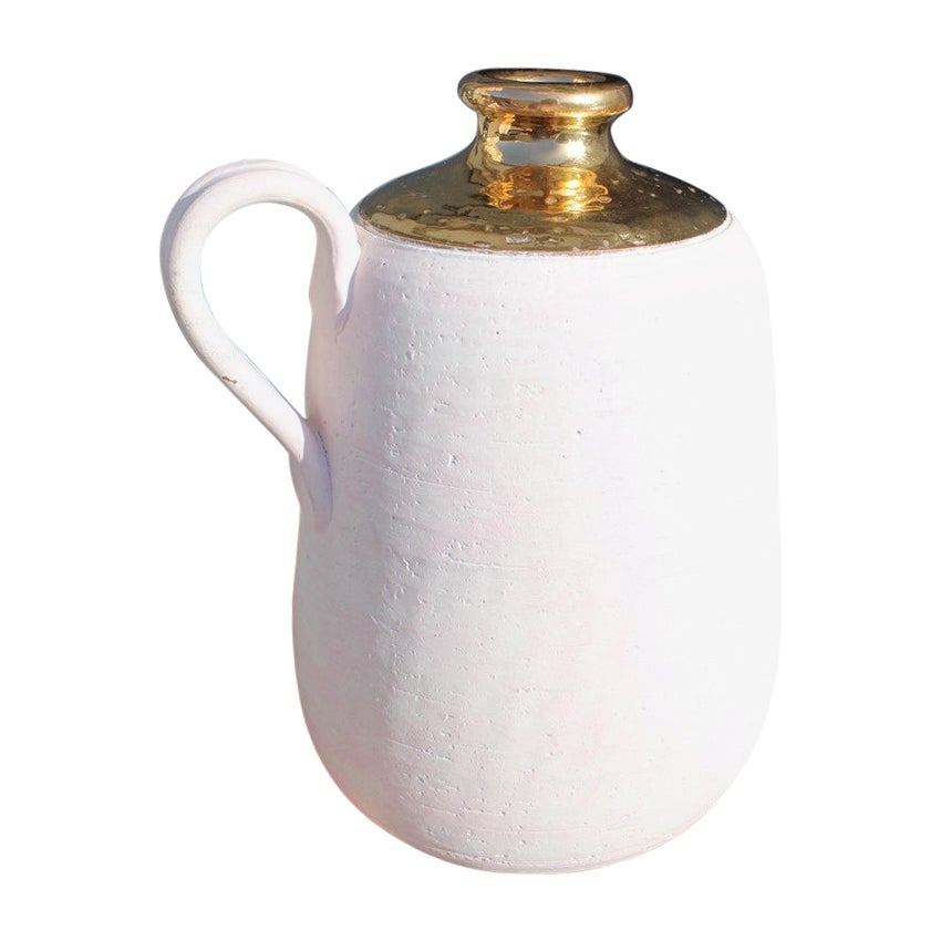Vase italien rose 24 carats Bitossi Aldo Londi 1970 en vente