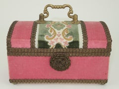 Italian Pink Velvet Brocade Box Handbag, 1960's