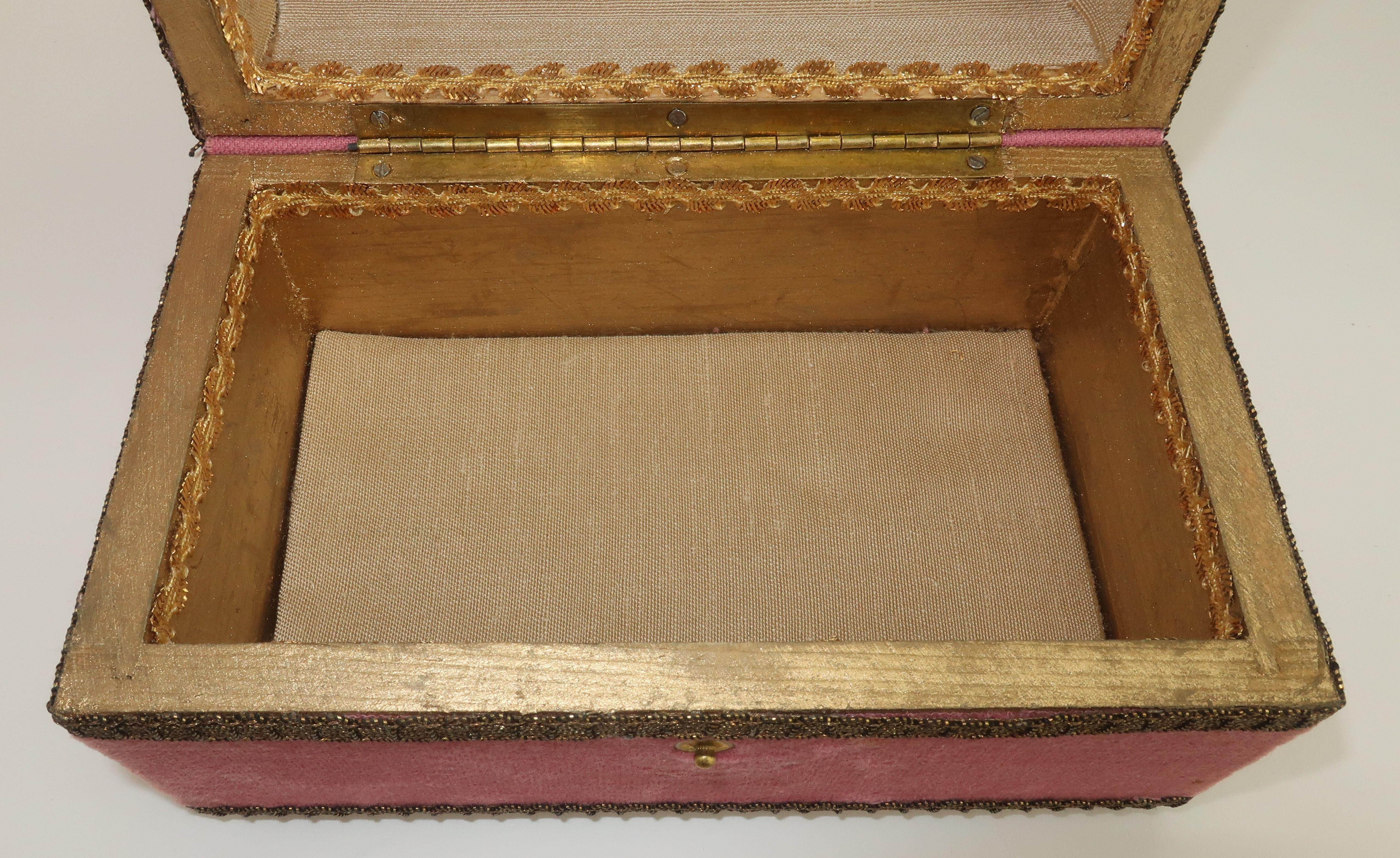 Italian Pink Velvet Brocade Box Handbag, 1960's 2
