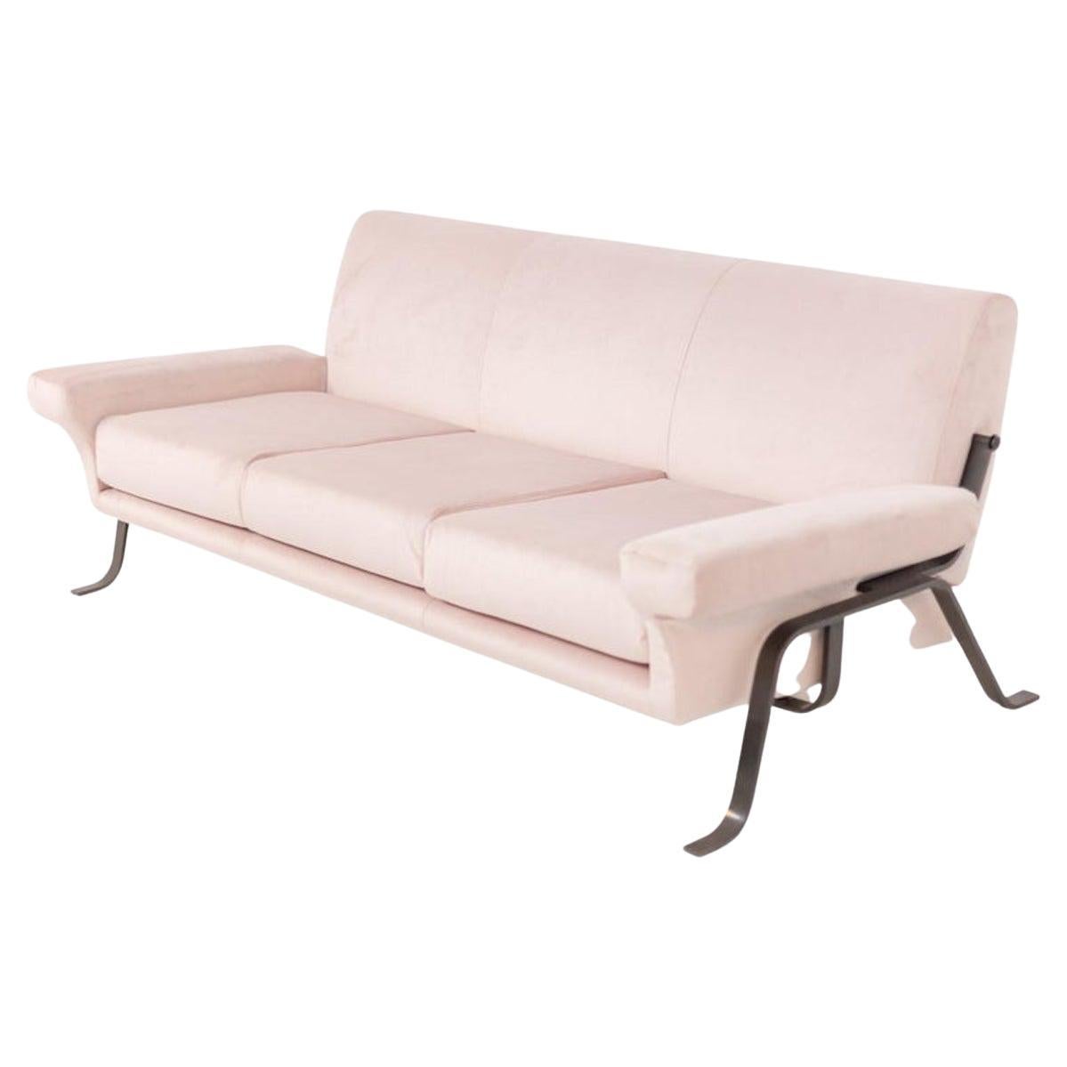 Italian Pink Velvet Sofa by Ignazio Gardella For Sale at 1stDibs
